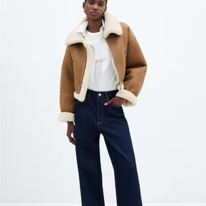 Mango SHEARLING-LINED LEATHER-EFFECT JACKET